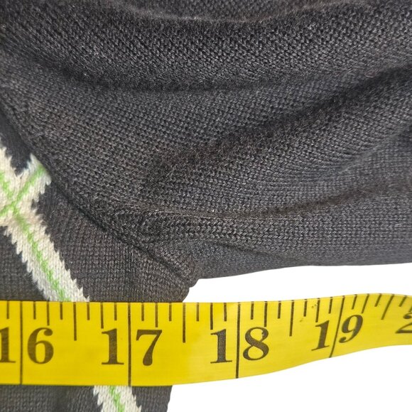 Fairway & Greene Women’s Argyle M Pima Cotton Cardigan Black Minimalist Retro - Picture 8 of 11